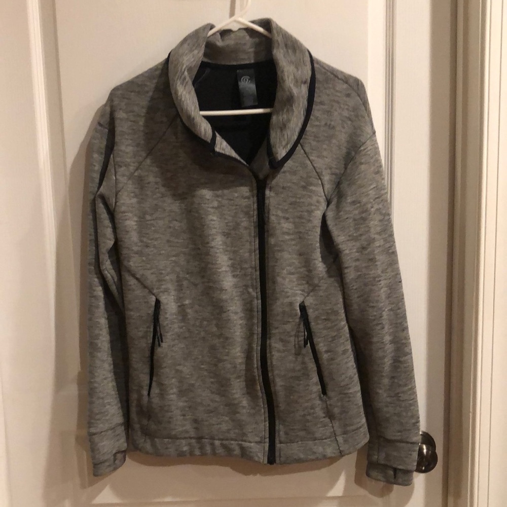 Champion Womens Zip Jacket.  Grey with black accents.
